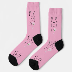 Calcetines Conejito Ascii lindo sosteniendo martini Thunder_C
