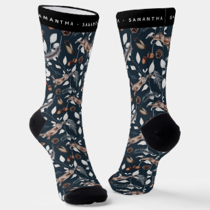 Calcetines Conejo Personalizado de Naturaleza Botánica del Bo