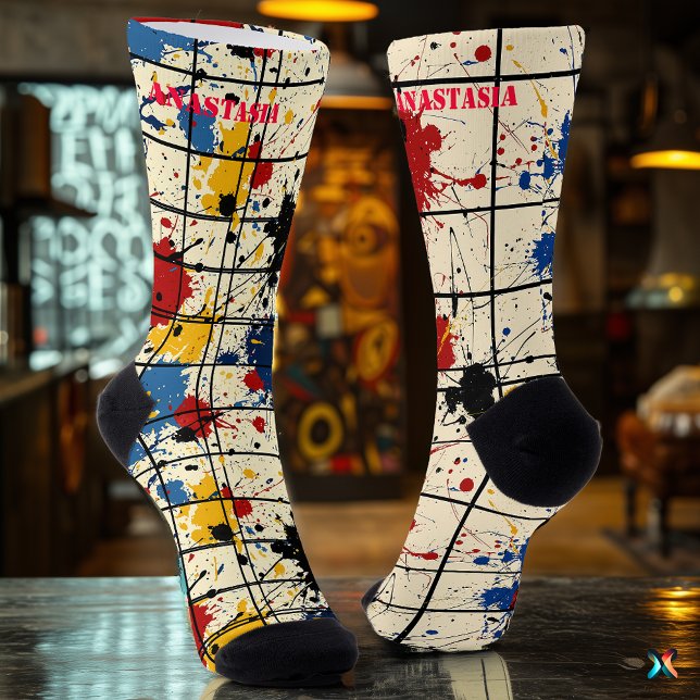 Calcetines Conjunto de manchas de pintura coordinadas: Abstra (Subido por el creador)