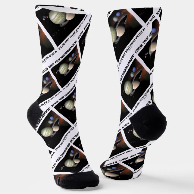 Calcetines Conoce tu vecindario, es el único sistema solar (Angular)