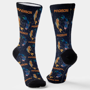 Calcetines Constelación de Piscis Zodiaco Acuarela Estrella G