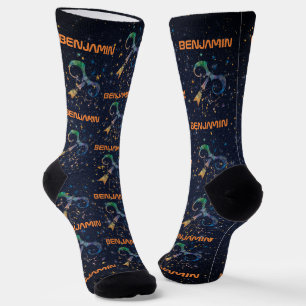 Calcetines Constelación Sagitario Zodiaco Galaxia Acuarela
