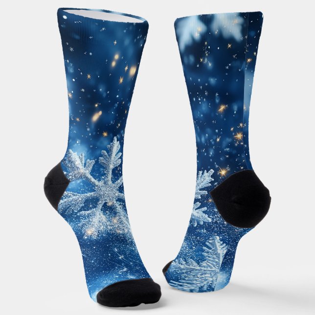 Calcetines Copo de Nieve Brillante Glitter Navidad de Inviern (Angular)