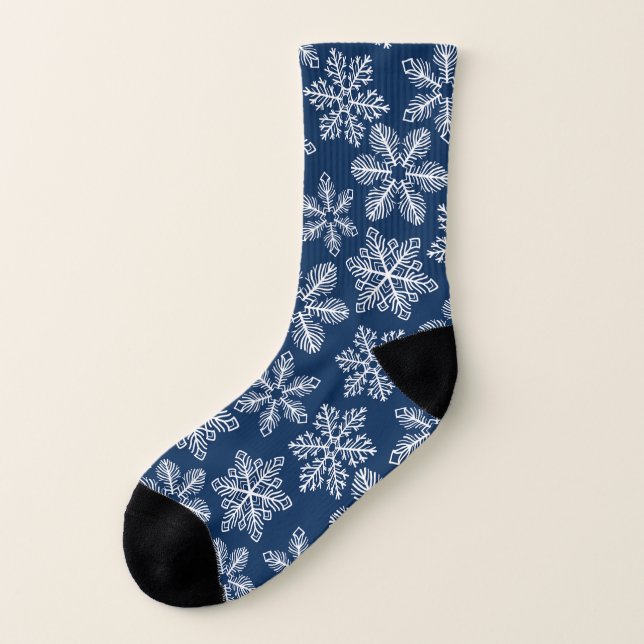 Calcetines Copos de nieve en azul oscuro (Parte exterior derecha)