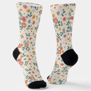 Calcetines Coral Flower Garden Pattern