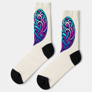 Calcetines Corazón celta con fondo crema