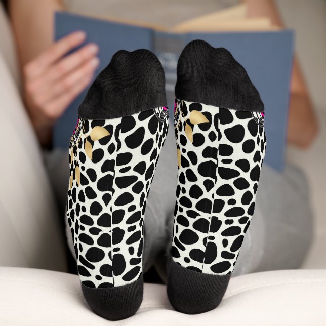Calcetines corazón, con leopardo (Abajo)