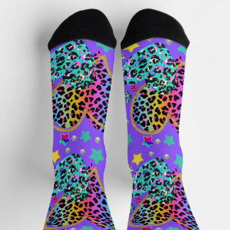 Calcetines corazón, con leopardo