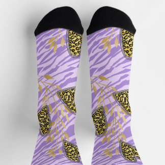 Calcetines corazón, con leopardo