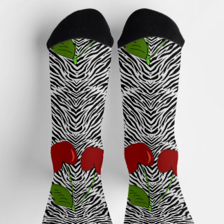 Calcetines corazón, con leopardo
