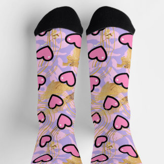 Calcetines corazón, con leopardo