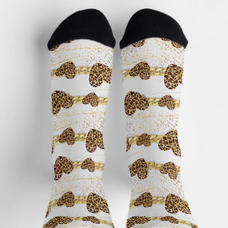 Calcetines corazón, con leopardo
