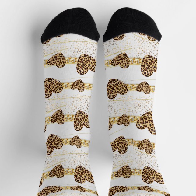 Calcetines corazón, con leopardo (Arriba)
