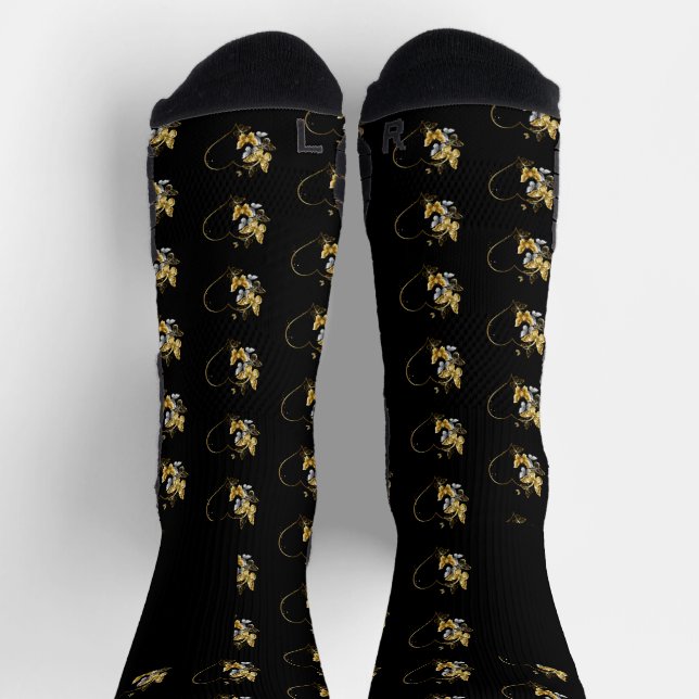 Calcetines Corazón con mariposas doradas (Arriba)