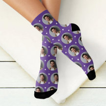 Corazón de foto de novio morado lindo personalizad