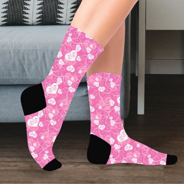 Calcetines Corazón rosa floral (Subido por el creador)