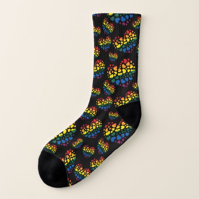 Calcetines Corazones arcoiris (Parte exterior derecha)