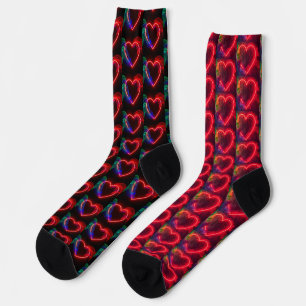 Calcetines Corazones ardientes en rojo en San Valentín despar