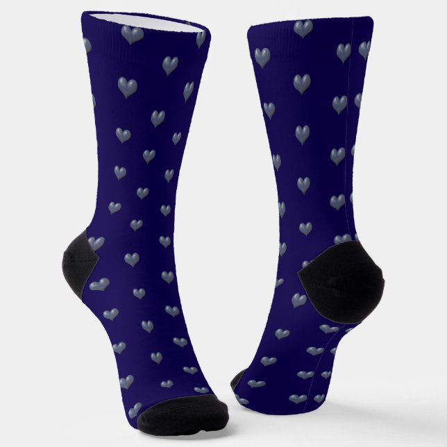 Calcetines Corazones azules en azul (Angular)