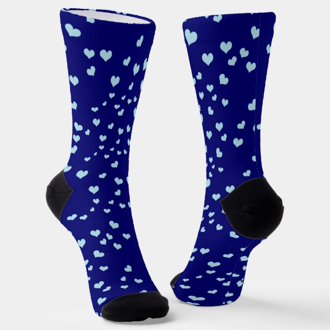 Calcetines Corazones azules en azul oscuro (Angular)