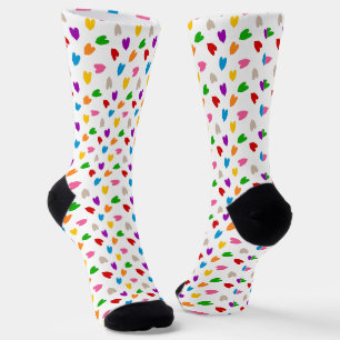 Calcetines Corazones De Amor Coloridos Diseño De Patrón Blanc