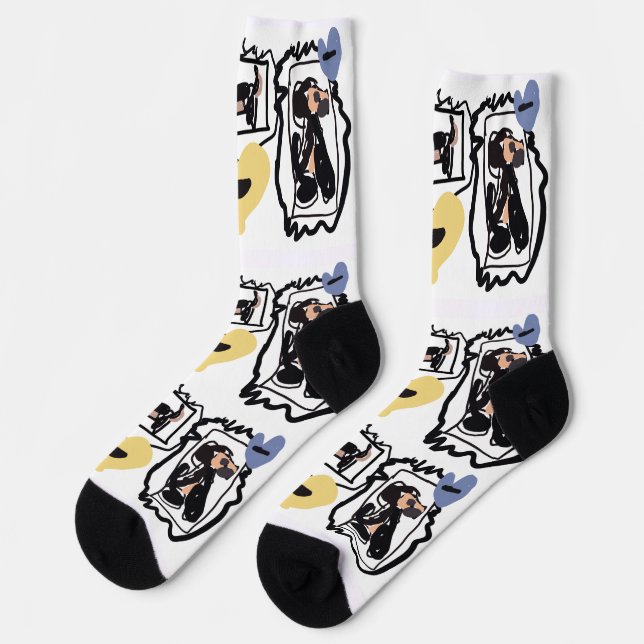Calcetines Corazones de Dachshund  (Izquierda)