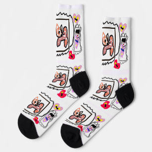 Calcetines corazones de Shiba Inu