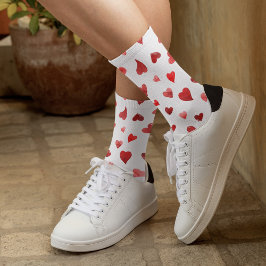 Calcetines corazones el día de San Valentín - rojo