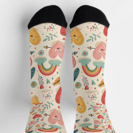 Calcetines Corazones felices - Modelo El día de San Valentín 