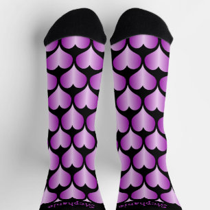 Calcetines Corazones Morados Diseño Personalizado