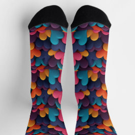 Calcetines Corazones multicolores con texturas