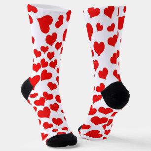 Calcetines Corazones rojos en blanco