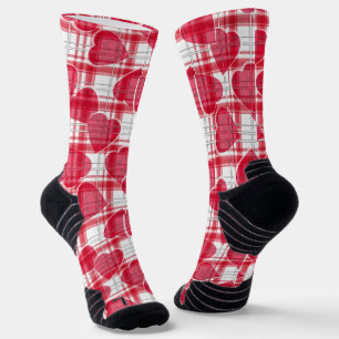 Calcetines Corazones rojos sin foco de Día de San Valentín, c