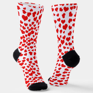 Calcetines Corazones rojos sobre blanco