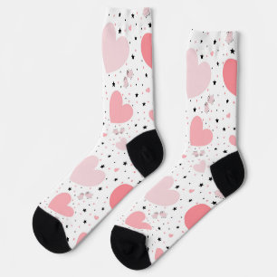 Calcetines Corazones rosas y cerdito