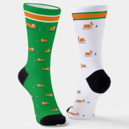 Calcetines Corgi Life | Socks femeninos | Rojo | Verde