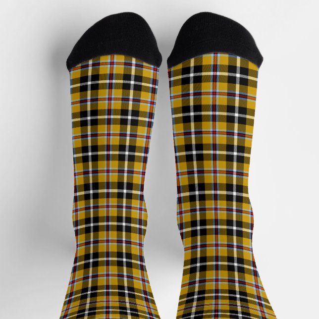 Calcetines Cornish National Tartan Yellow and Black Planteado (Arriba)