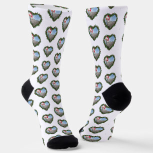 Calcetines Corona de Navidad de Gallina Barred Rock