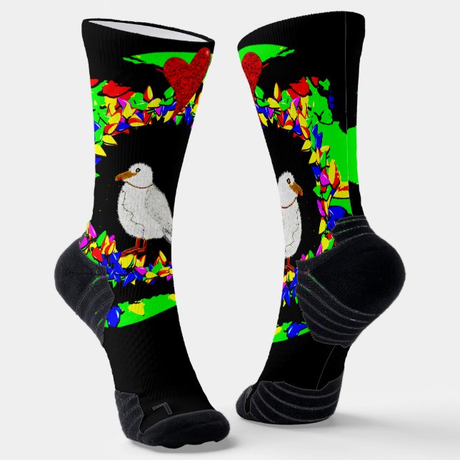 Calcetines Corona de Navidad de gaviota punk (Angular)
