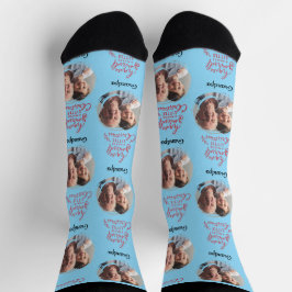 Calcetines Corto 1 circulo foto nombre Feliz Navidad abuelo