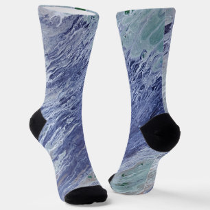 Calcetines Cosmos zócalos de arte pintados de agua oceánica