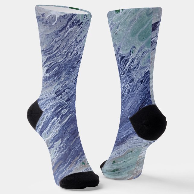 Calcetines Cosmos zócalos de arte pintados de agua oceánica (Angular)