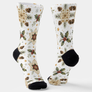 Calcetines Cozy Crochet Snowflake Holly Scandinavian Christma