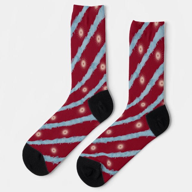 Calcetines Cranberry de soplete con estrellas para hombres (Izquierda)
