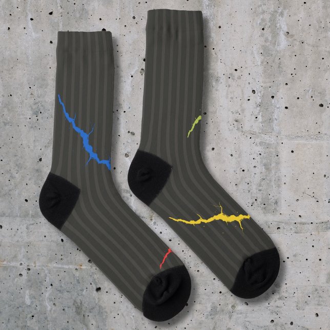 Calcetines Crazy Socks rips coloridas, en negro (Subido por el creador)