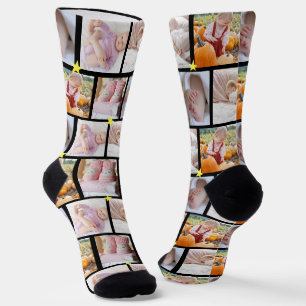 Calcetines Crea tu propia tripulación divertida de collage de