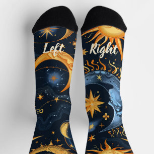 Calcetines Crea tu propio Celestial Azul Medianoche y Dorado
