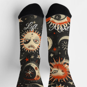 Calcetines Crea tu Propio Celestial de Naranja y Negro