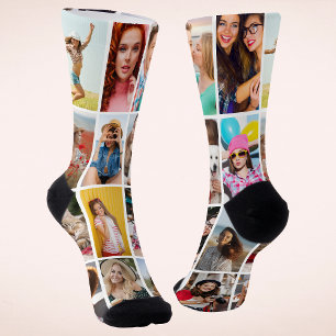 Calcetines Crea tu propio Personalizado de fotos de 16 fotos