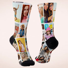 Calcetines Crea tu propio regalo de recuerdo de collage de 16